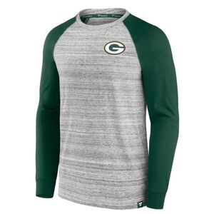 Men's Fanatics Green Bay Packers Fair Shake Raglan Long Sleeve Shirt - M